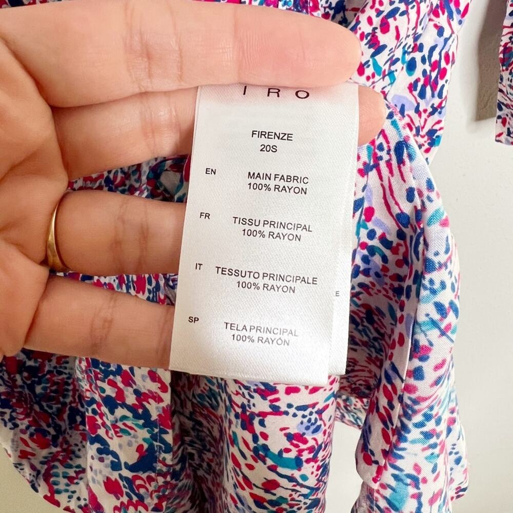 IRO Firenze Printed Dress In Mixed Blue Size XXS - Picture 8 of 9
